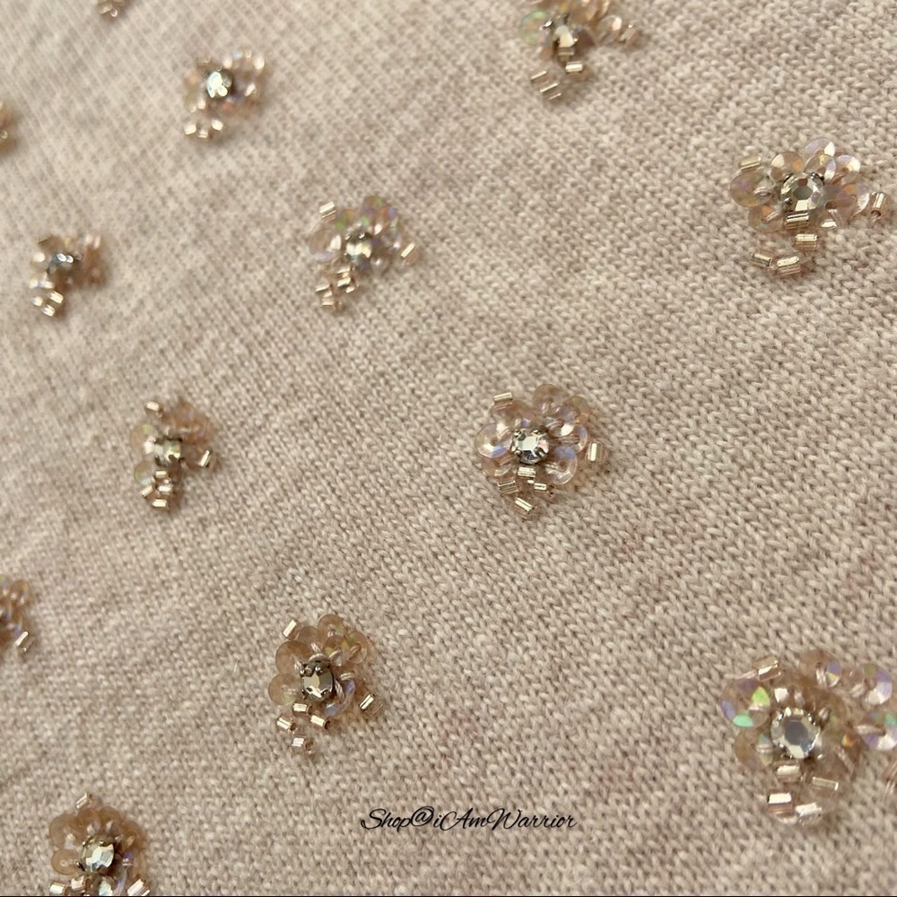 J.Crew rare wool/cashmere embellished cluster constellation cardigan sweater - Picture 5 of 12